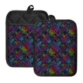 Colorful Sea Turtle Pattern Print Pot Holders With Pocket