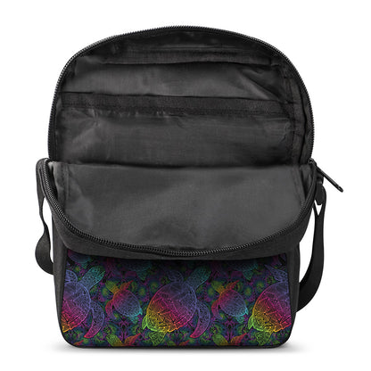 Colorful Sea Turtle Pattern Print Rectangular Crossbody Bag