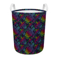 Colorful Sea Turtle Pattern Print Round Laundry Basket