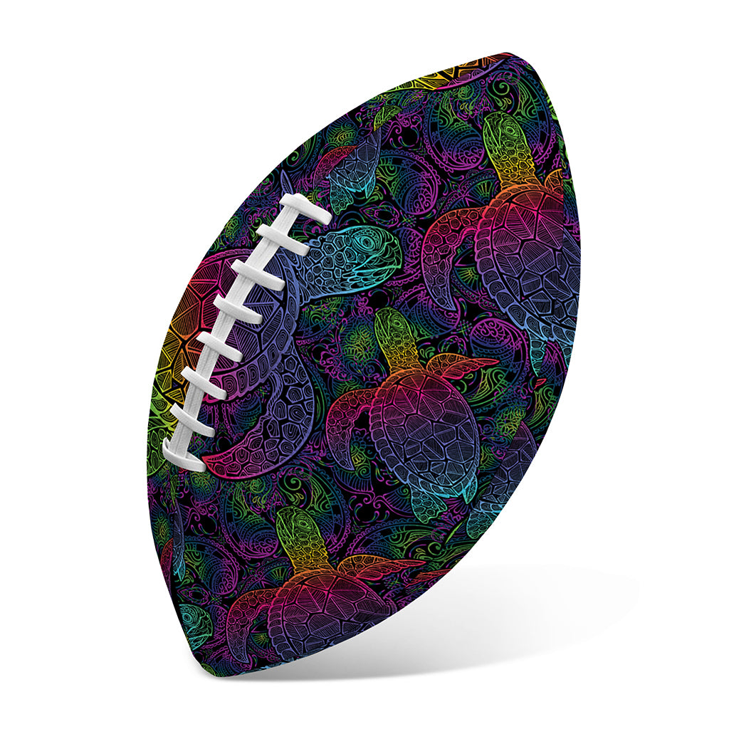 Colorful Sea Turtle Pattern Print Rugby Ball