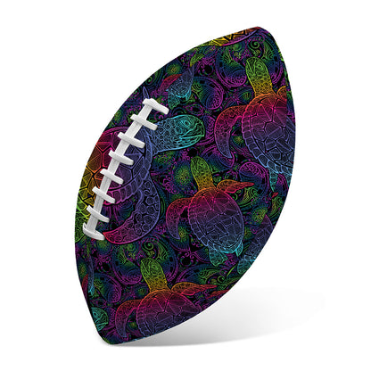 Colorful Sea Turtle Pattern Print Rugby Ball