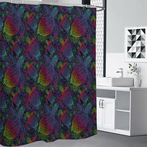 Colorful Sea Turtle Pattern Print Shower Curtain