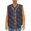 Colorful Sea Turtle Pattern Print Sleeveless Baseball Jersey