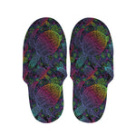 Colorful Sea Turtle Pattern Print Slippers