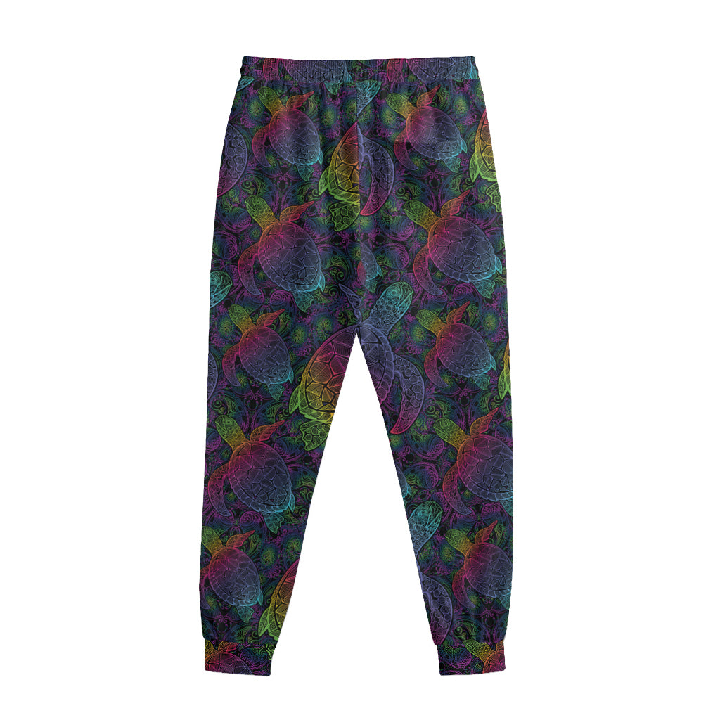 Colorful Sea Turtle Pattern Print Sweatpants