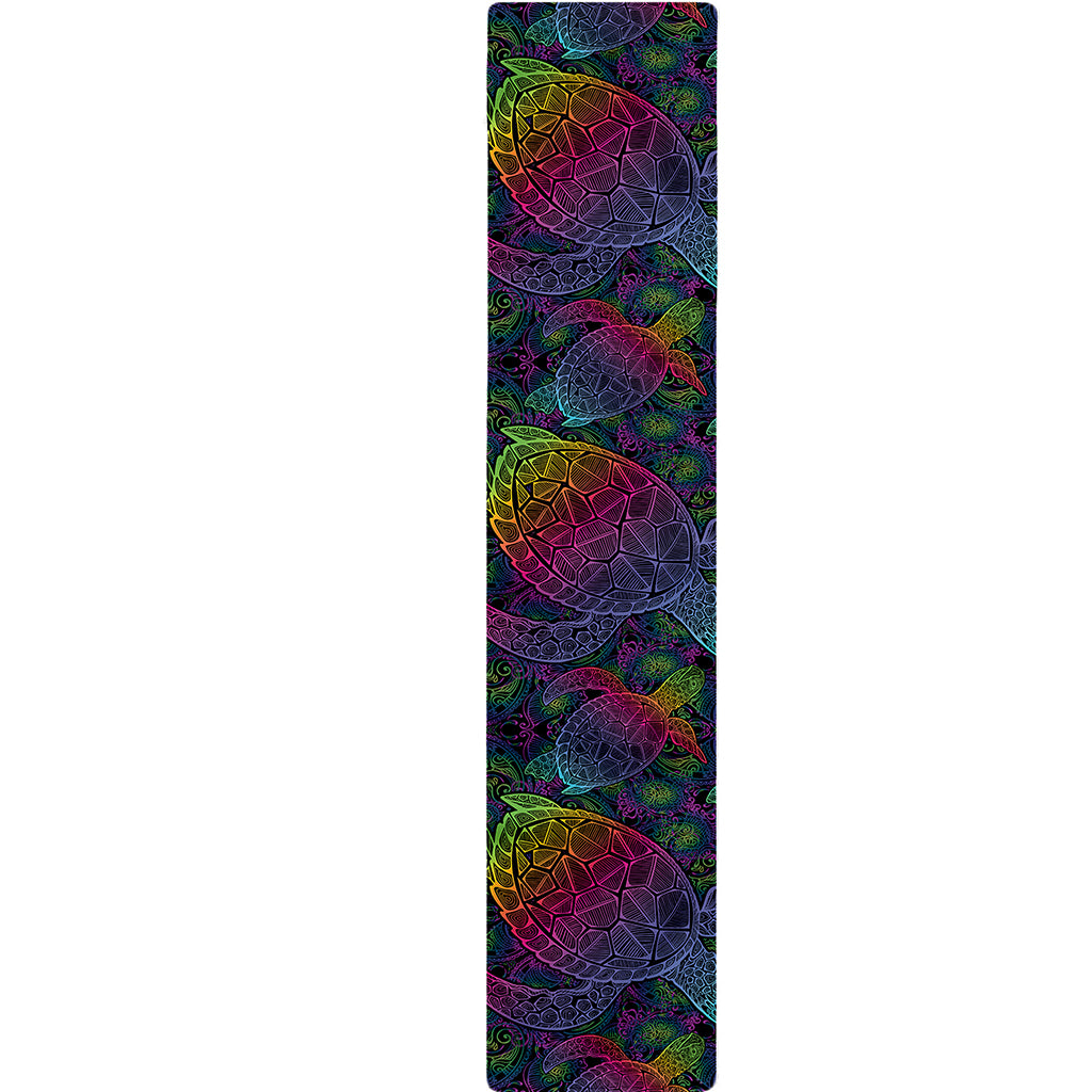 Colorful Sea Turtle Pattern Print Table Runner
