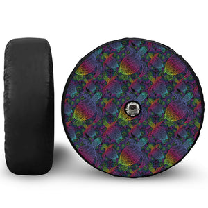 Colorful Sea Turtle Pattern Print Tire Cover With Camera Hole