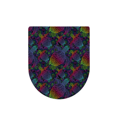 Colorful Sea Turtle Pattern Print Toilet Lid Cover