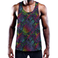 Colorful Sea Turtle Pattern Print Men's Workout Tank Top