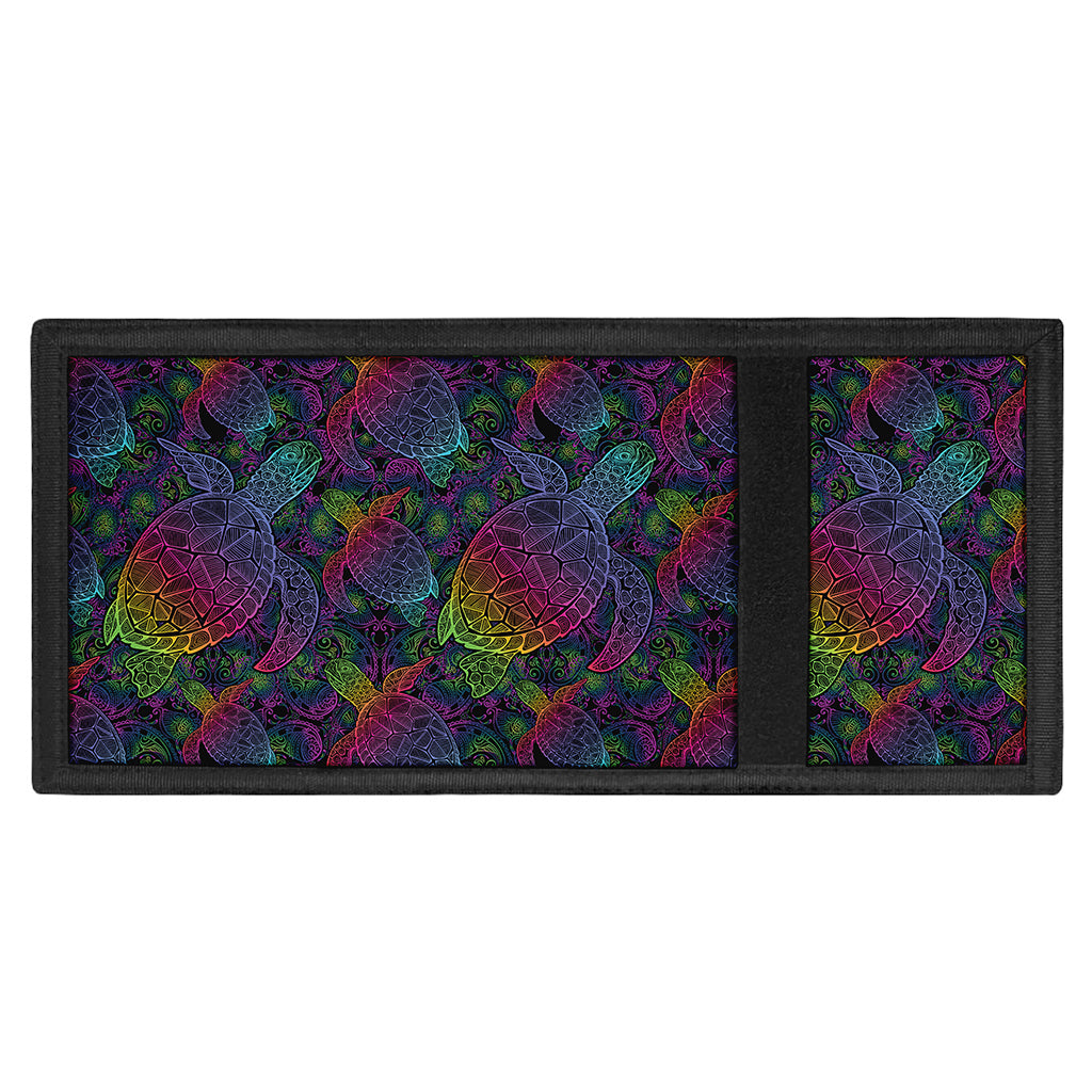 Colorful Sea Turtle Pattern Print Trifold Wallet