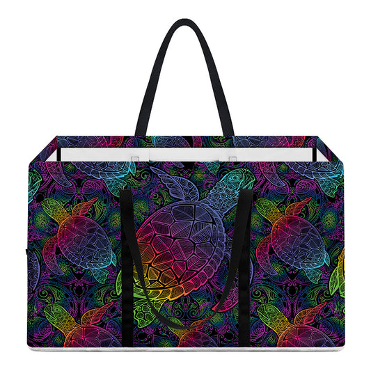 Colorful Sea Turtle Pattern Print Utility Tote Bag