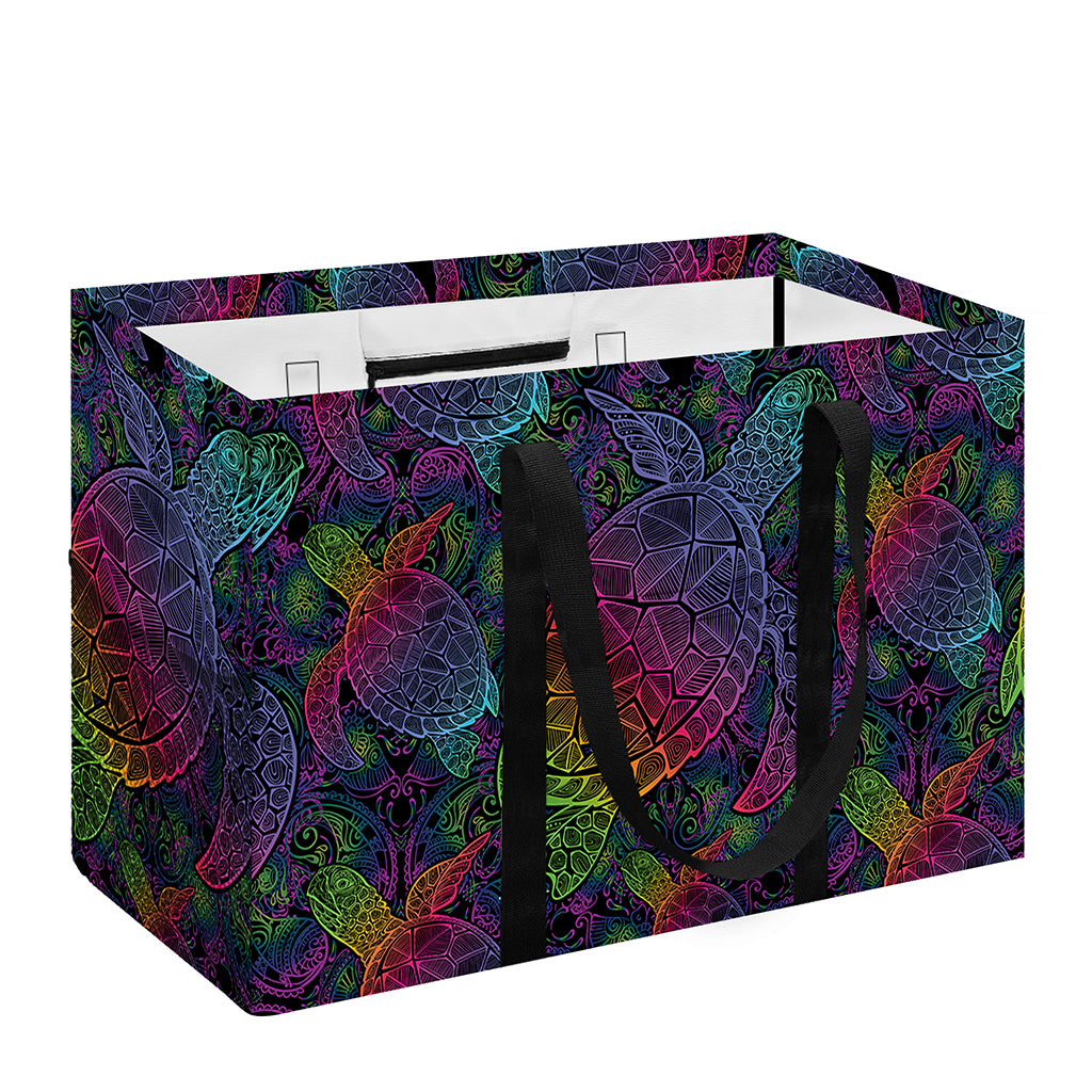 Colorful Sea Turtle Pattern Print Utility Tote Bag