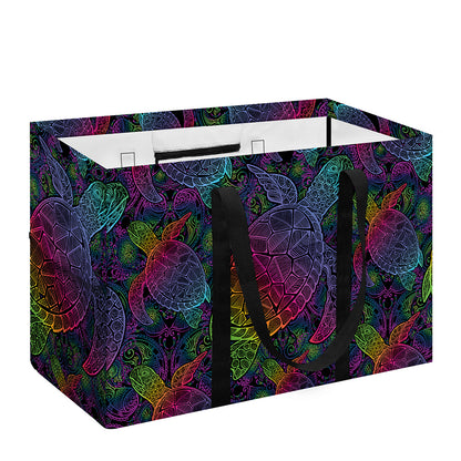 Colorful Sea Turtle Pattern Print Utility Tote Bag