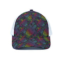 Colorful Sea Turtle Pattern Print White Mesh Trucker Hat