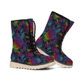 Colorful Sea Turtle Pattern Print Winter Boots