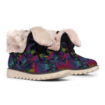 Colorful Sea Turtle Pattern Print Winter Boots