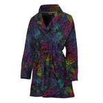 Colorful Sea Turtle Pattern Print Women's Bathrobe