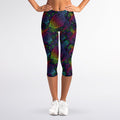 Colorful Sea Turtle Pattern Print Women's Capri Leggings