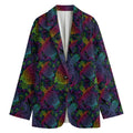 Colorful Sea Turtle Pattern Print Women's Cotton Blazer