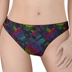 Colorful Sea Turtle Pattern Print Women's Thong