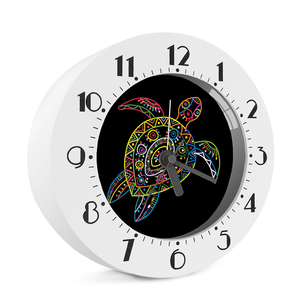 Colorful Sea Turtle Print Alarm Clock