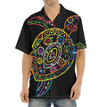 Colorful Sea Turtle Print Aloha Shirt