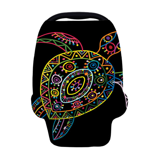 Colorful Sea Turtle Print Baby Seat Cover
