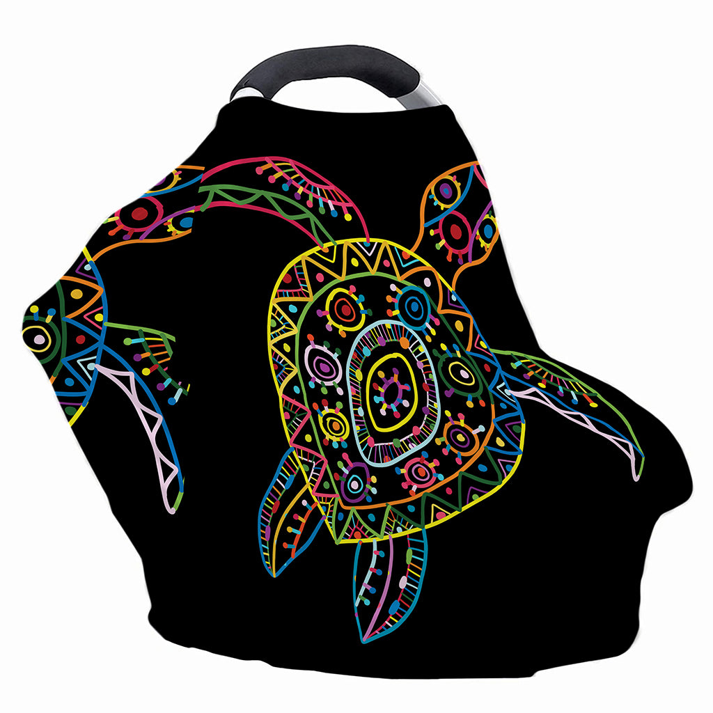 Colorful Sea Turtle Print Baby Seat Cover