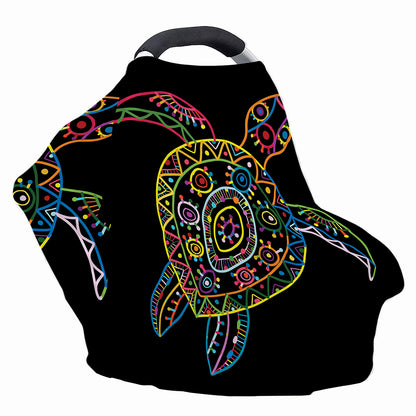 Colorful Sea Turtle Print Baby Seat Cover