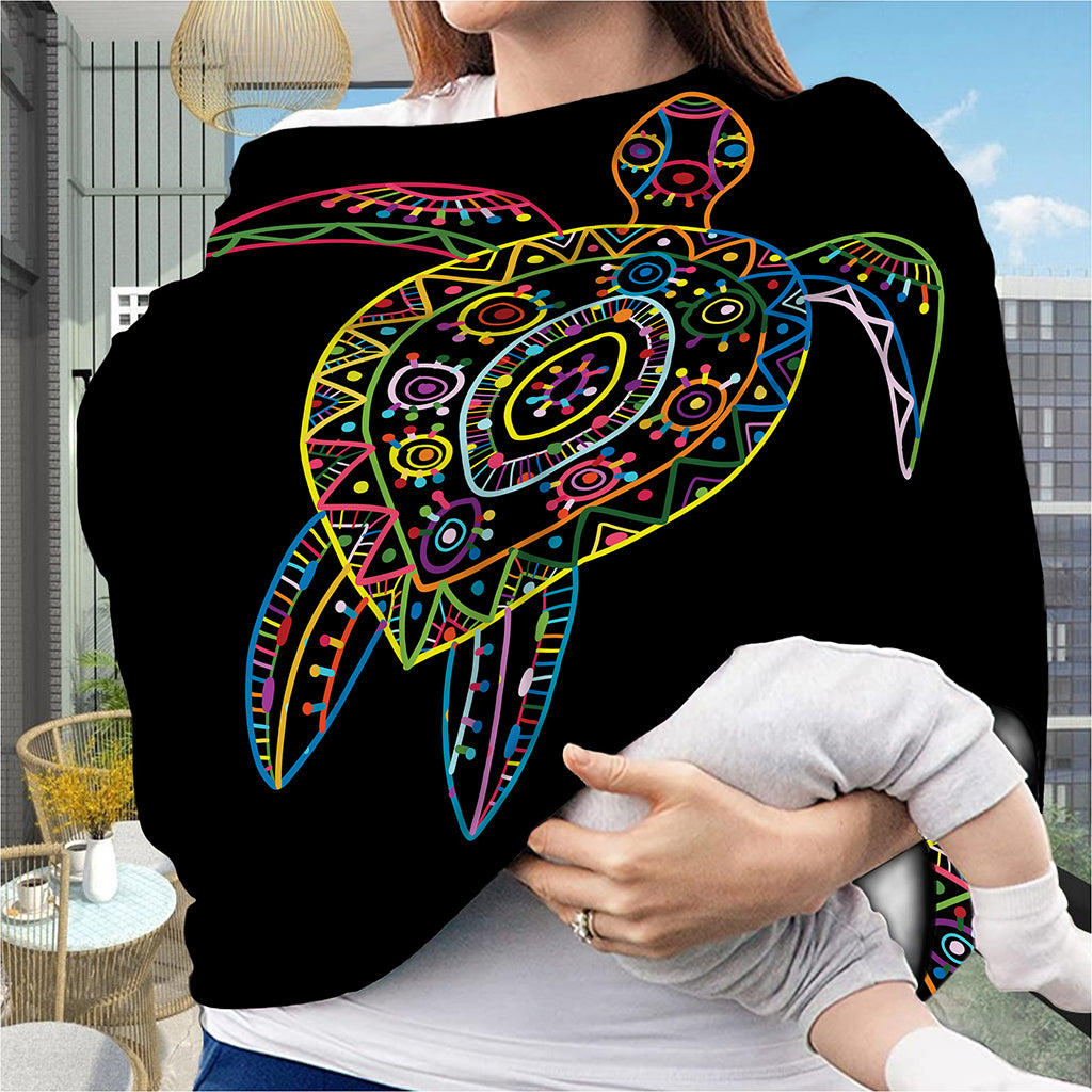 Colorful Sea Turtle Print Baby Seat Cover