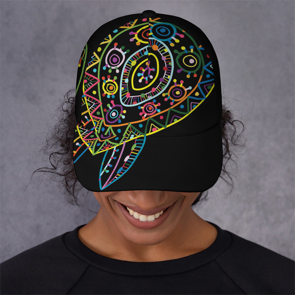 Colorful Sea Turtle Print Baseball Cap