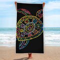 Colorful Sea Turtle Print Beach Towel