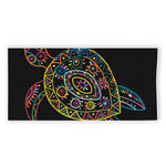 Colorful Sea Turtle Print Beach Towel