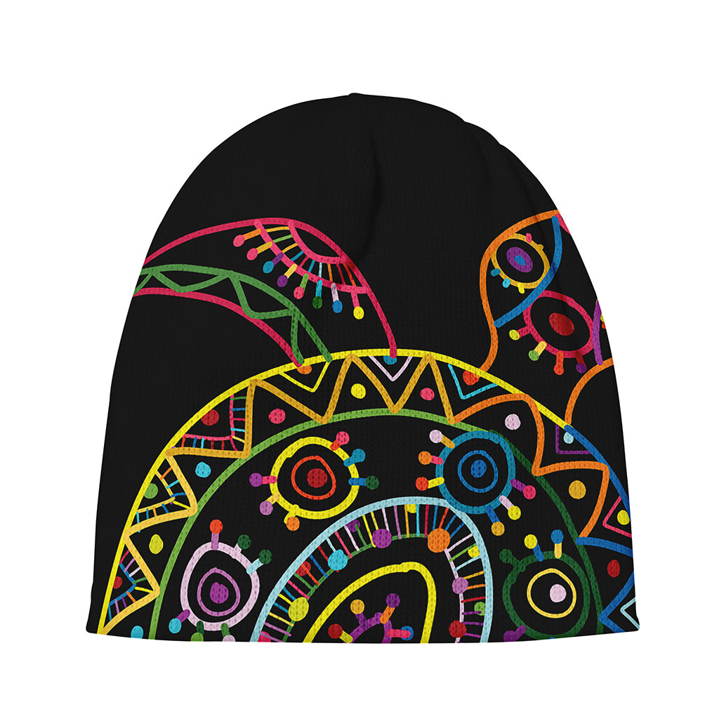 Colorful Sea Turtle Print Beanie