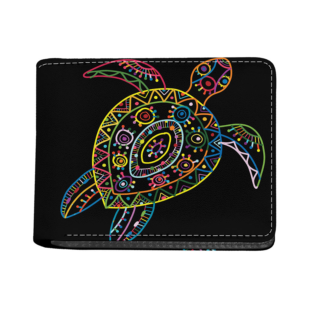 Colorful Sea Turtle Print Bifold Wallet