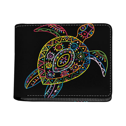Colorful Sea Turtle Print Bifold Wallet