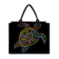 Colorful Sea Turtle Print Canvas Tote Bag