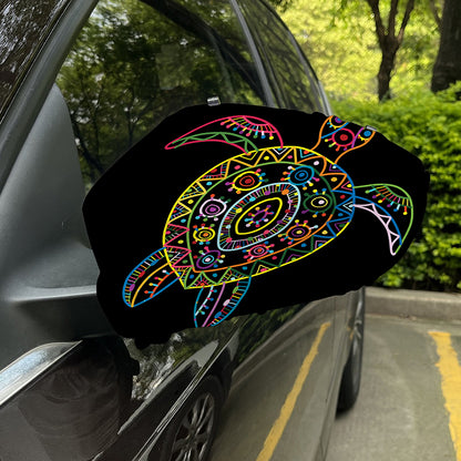 Colorful Sea Turtle Print Car Side Mirror Covers