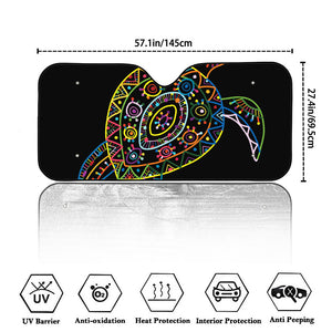 Colorful Sea Turtle Print Car Windshield Sun Shade