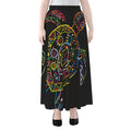 Colorful Sea Turtle Print Chiffon Maxi Skirt