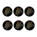 Colorful Sea Turtle Print Coaster Set
