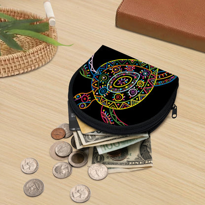 Colorful Sea Turtle Print Coin Purse