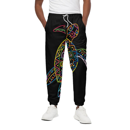 Colorful Sea Turtle Print Cotton Pants