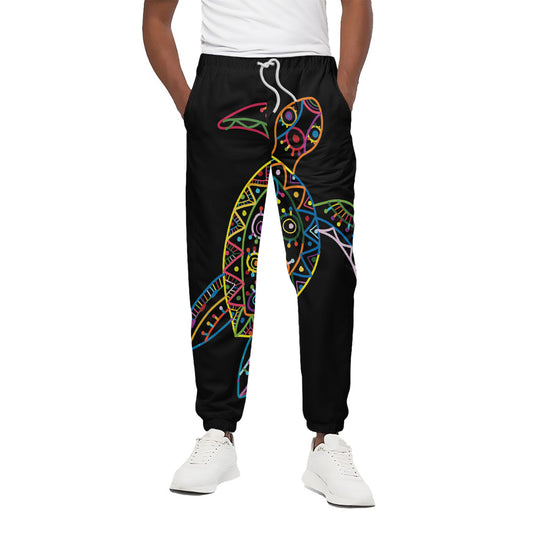 Colorful Sea Turtle Print Cotton Pants