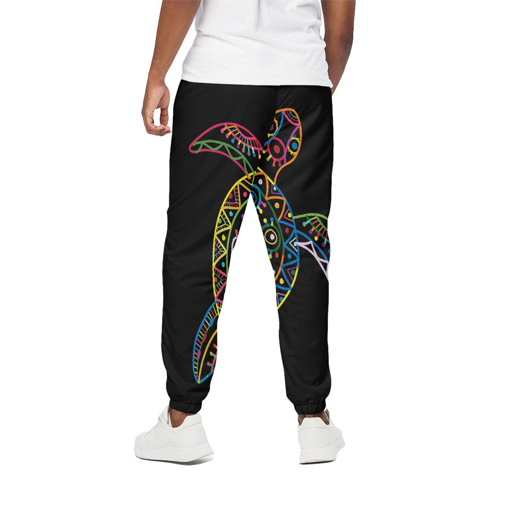 Colorful Sea Turtle Print Cotton Pants