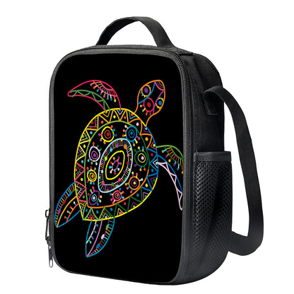 Colorful Sea Turtle Print Crossbody Lunch Bag