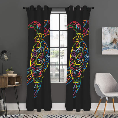 Colorful Sea Turtle Print Curtain