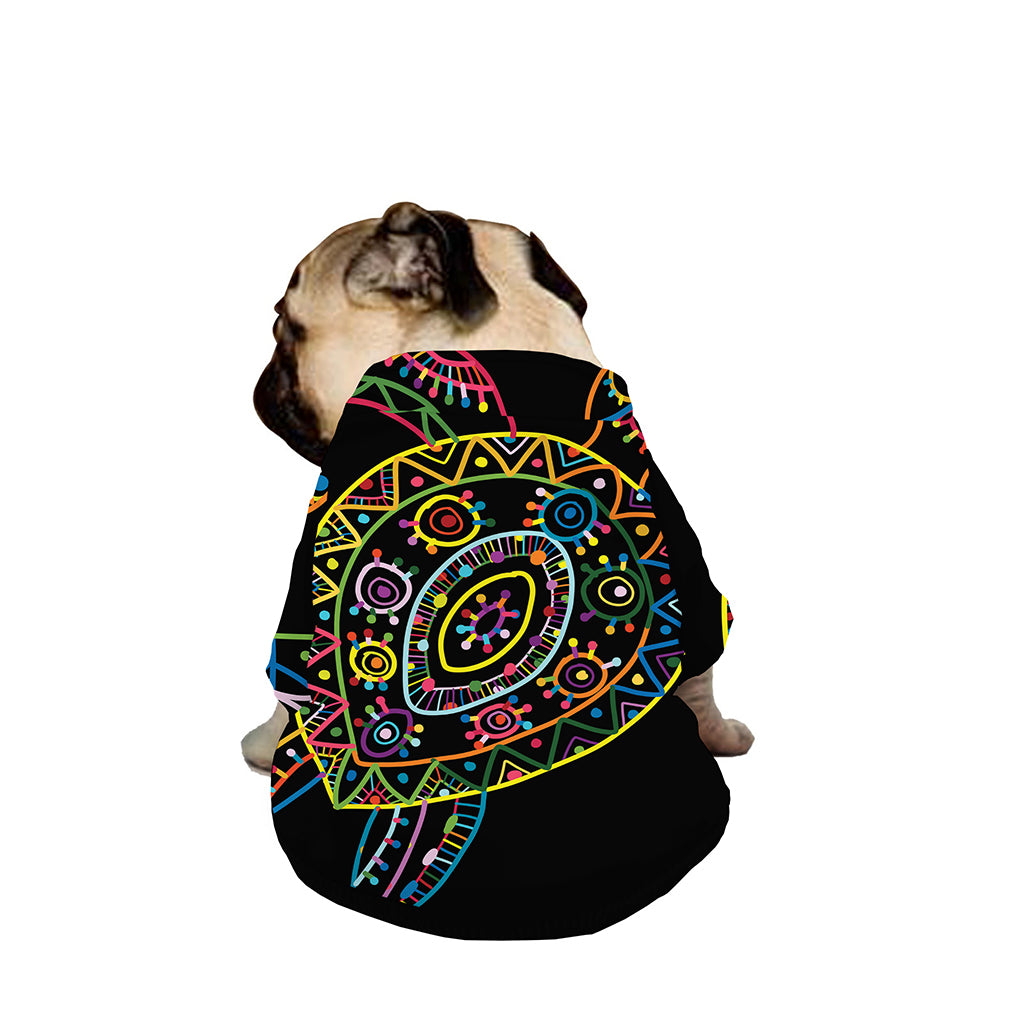 Colorful Sea Turtle Print Dog Zip Up Jacket