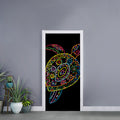 Colorful Sea Turtle Print Door Sticker