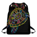 Colorful Sea Turtle Print Drawstring Backpack